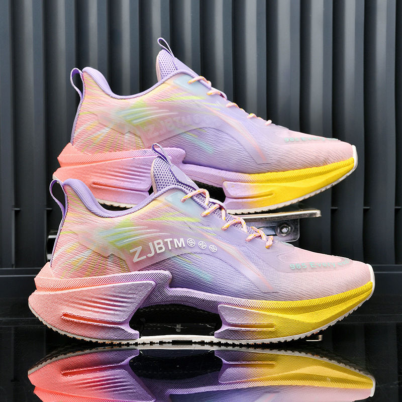 Couple's Running Shoes 2026 Summer Breathable Mesh Shoes Soft Sole Rebound Cushioning Running Shoes Professional Racing Luminous Running Shoes