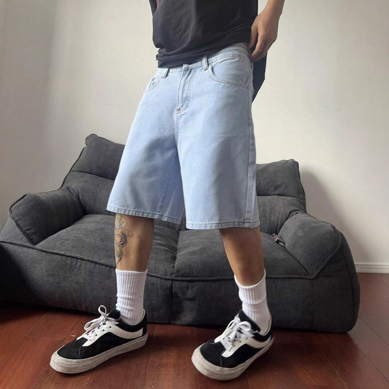 Minimalist Niche Retro Denim Shorts for Men 2025 New Loose Casual Trendy Versatile Men's Short Jeans Minimalist Niche Retro Denim Shorts for Men 2025 New Loose Casual Trendy Versatile Men's Short Jeans