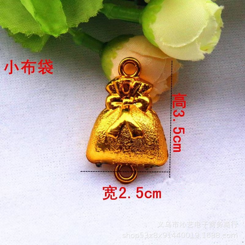 金箔植绒挂牌 diy新年植物盆栽小挂饰欢乐喜庆中国结挂件室内室外