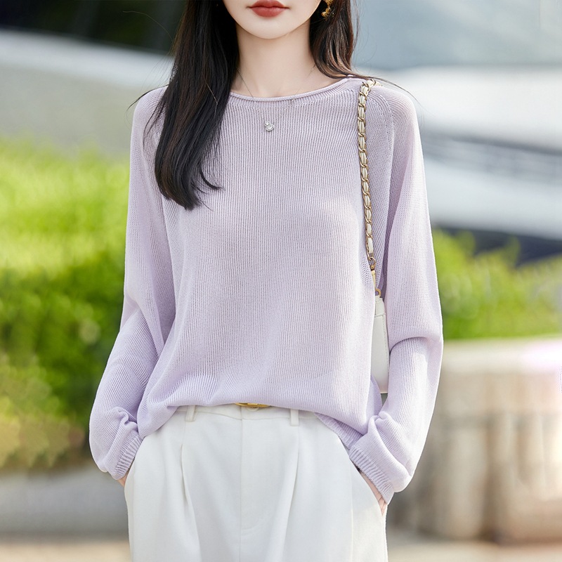 Gentle and relaxed style V-neck velvet knit sweater for women, loose fit, slimming, long sleeves, pullover sweater, versatile and comfortable top