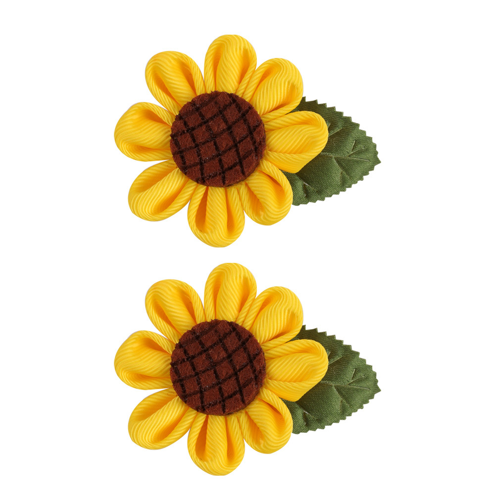 Cute Sunflower Christmas Tree Cloth Hair Clip display picture 5