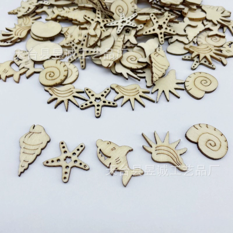 Новый стиль мультфильм деревянная доска мультфильм морских животных деревянная щетка ручной работы diy декоративные аксессуары для лазерной резки деревянная доска