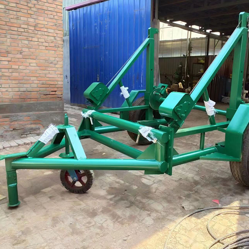 电缆放线车加厚电缆拖车多功能收放线车拖车液压手摇线盘车钢线架