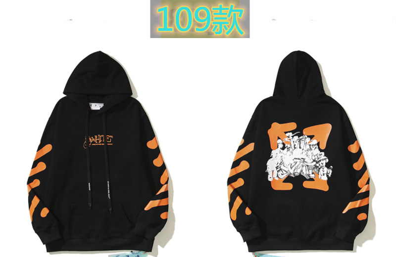 Marca de moda offwhite graffiti religioso pintura al óleo impresión de flecha hombre y mujer suelta OW pareja alta calle hoodie abrigo