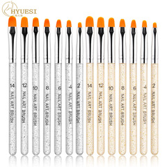 7本入のフラッシュパウダーのネイルアートペインティング