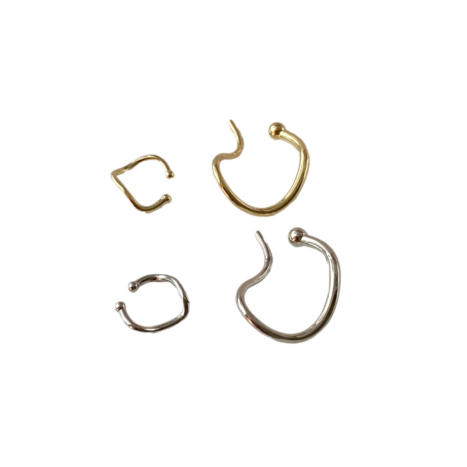 Corea del Sur nicho diseño temperamento simple clip de hueso de oreja pendientes Estilo frío geométrico clip de oreja de metal sin orejas de mujer