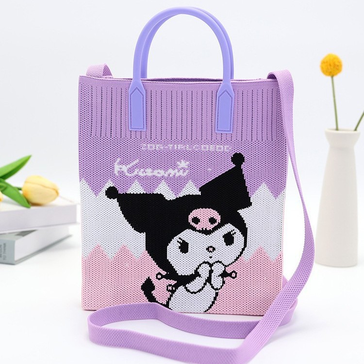 in网红针织包飞织包托特包韩版2024新款手拎包大容量女学生购物袋