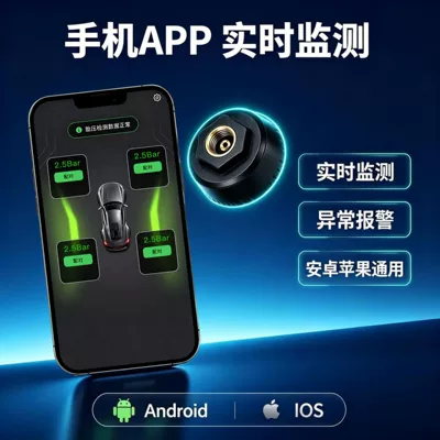 Car and Motorcycle Tire Pressure Sensor with Bluetooth Display, High Precision, Dustproof and Waterproof, Supports Oem Wholesale Processing
