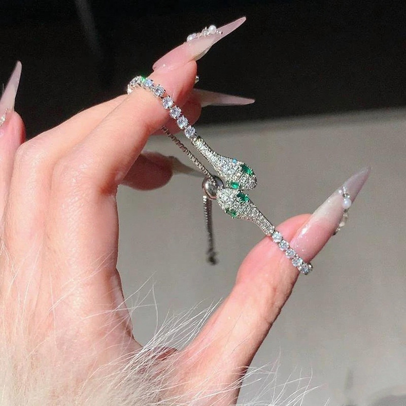 Super Flash Full Diamond Snake Open Bracelet Women's 2025 New High-End Accessible Luxury Niche Design Bracelet Bracelet