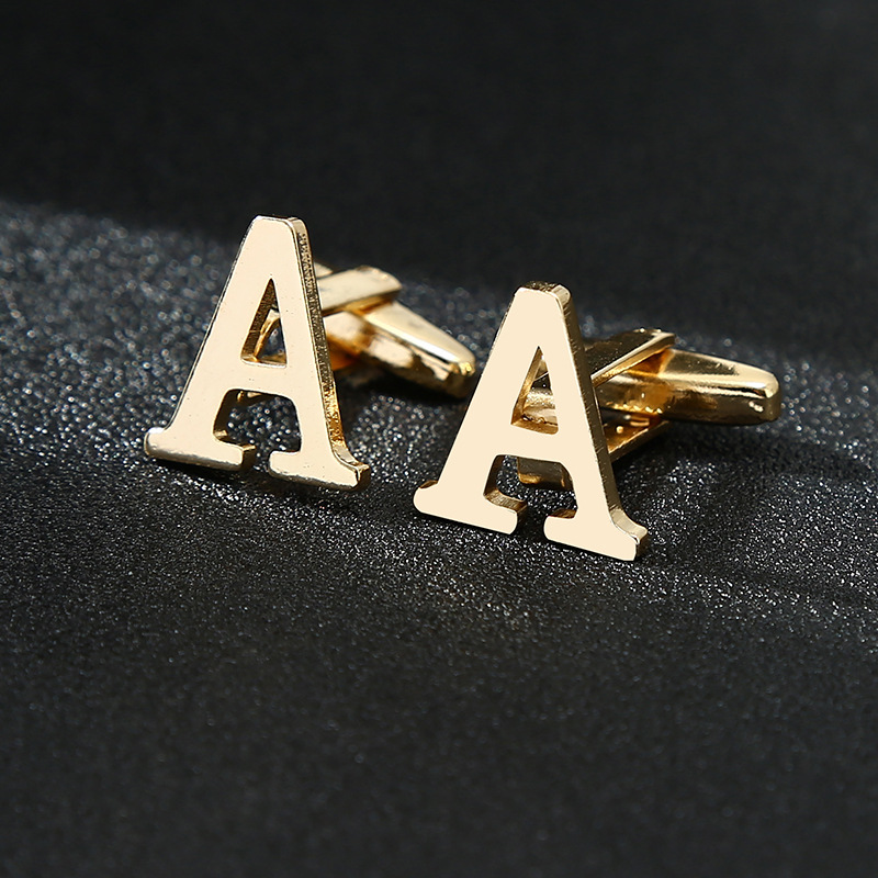 10g Weight Cufflinks Classification 1 Piece Quantity Casual Occasion Iron Material letter Pattern Unisex Gender Plating Design Vintage Style Style 1 Piece Vintage Style Letter Iron Plating Unisex Cufflinks 无