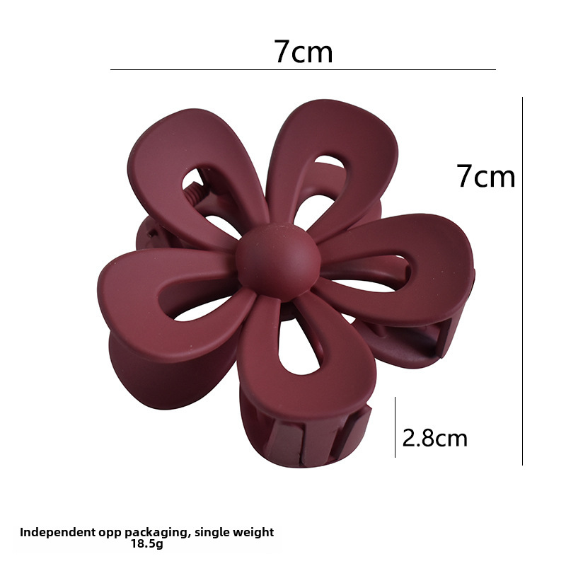 Cross-border  new plastic large flower scratch clip seamless spray paint frosted hair claw clip shark clip wholesale_voghion.com