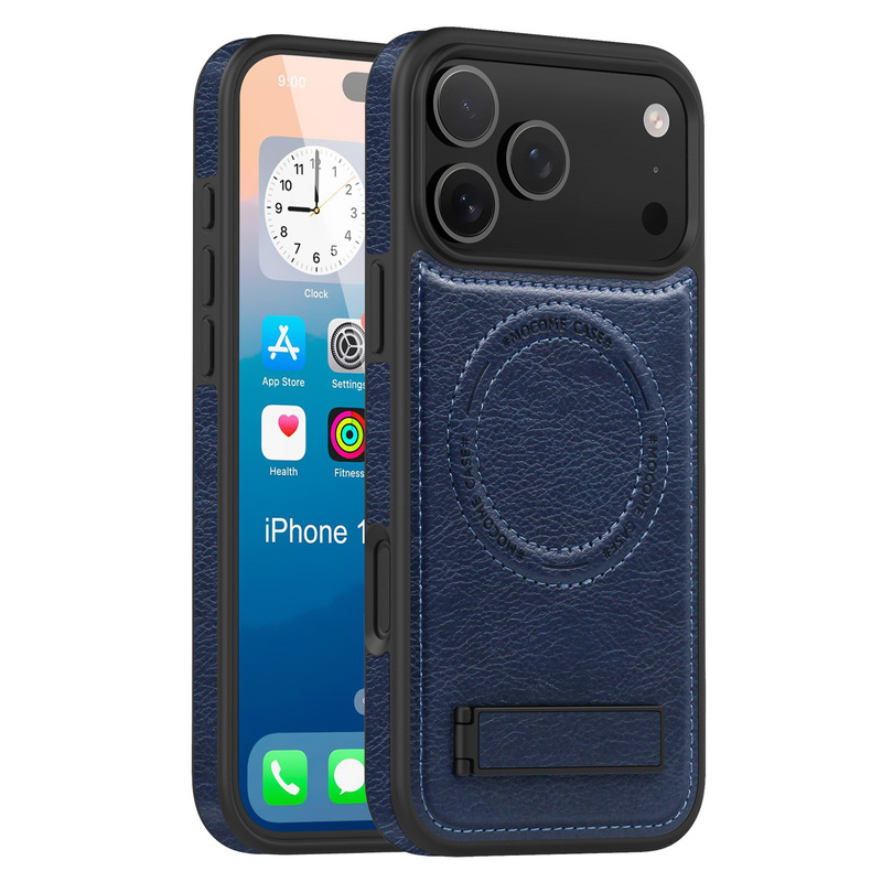 晶盾支架适用iPhone17手机壳皮革磁吸苹果17ProMax防摔保护套跨境|undefined