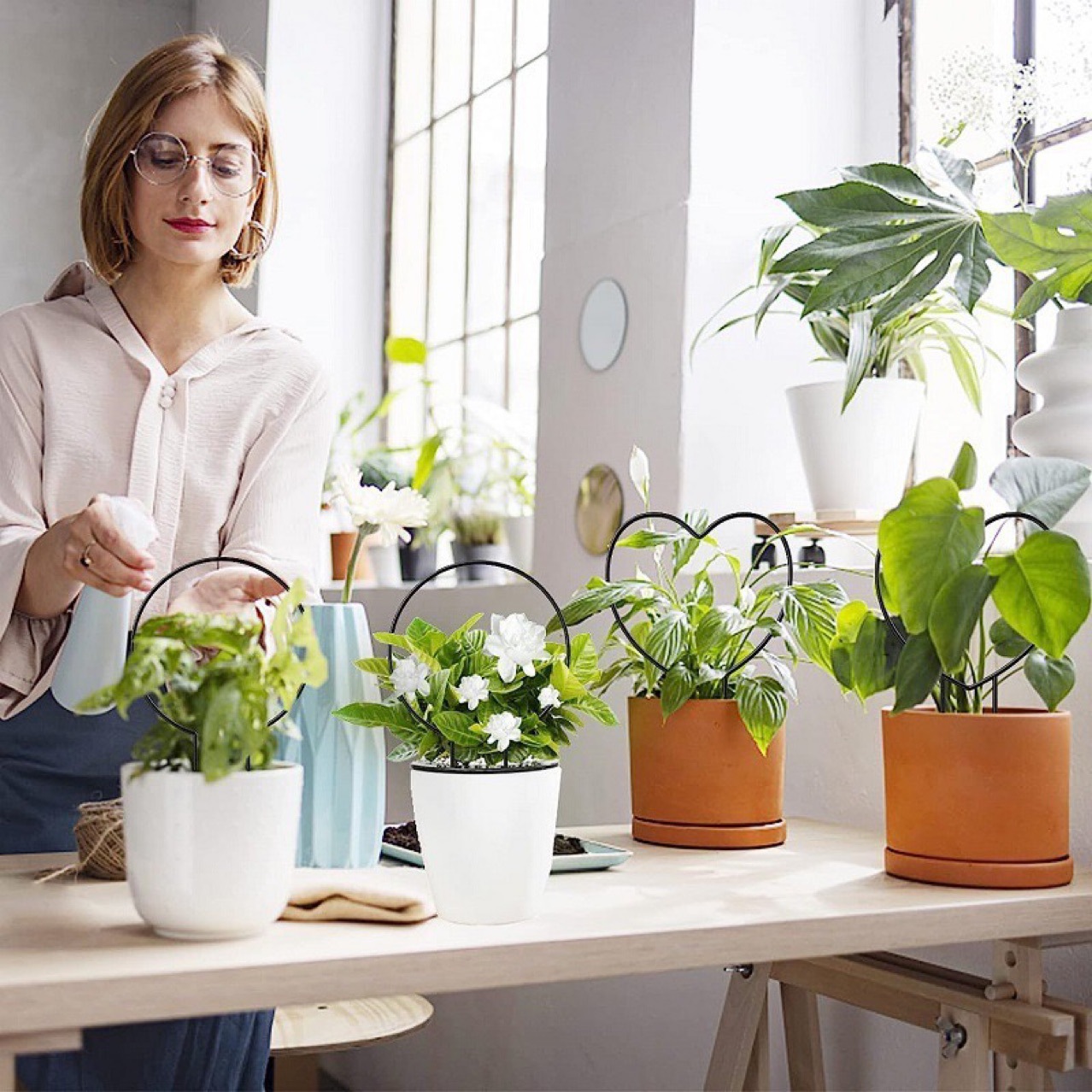 Suministro exclusivo transfronterizo para Amazon: soportes de jardinería, estructuras para plantas trepadoras, enrejados para plantas trepadoras, soportes redondos en forma de corazón para flores. image 4