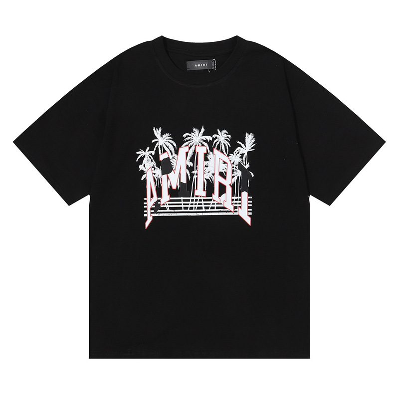 国境を越えた卸売り美潮AMIRI T-Shirt薔薇頭蓋頭プリント双糸純綿半袖tシャツ男女|undefined