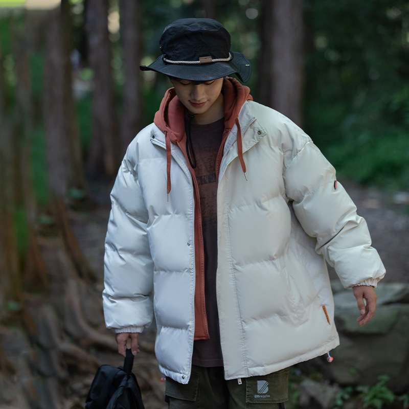 Classic fashion down men's trendy thickened fake two-piece winter cotton jacket_voghion.com