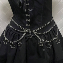 Punk Five Pointed Star Waist Chain JK Accessory Skirt