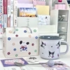 Sanrio Contrast Color Cup-Purple Kurome + Ball Spoon + Polka Dot Gift Box