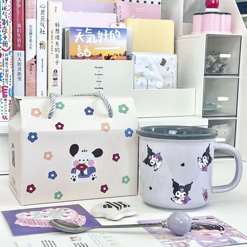 Керамическая кружка Sanrio для воды для девочек с привлекательным внешним видом и симпатичная детская кружка для дома, чашка для кофе и молока, подарок на день рождения
