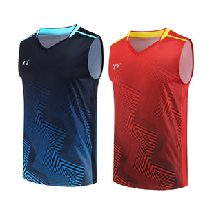 Sleeveless badminton clothing men's sleeveless tennis ball clothing vest ball clothing badminton clothing summer printing 6510