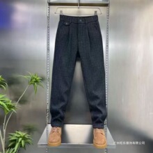 2025新款抗寒防风保暖商务休闲平脚裤冬季休闲裤男士秋冬潮流
