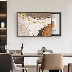 現代簡約電錶箱裝飾畫抽象肌理畫遮蓋箱掛畫現代抽象電箱裝飾畫