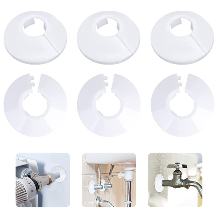 水管遮挡卡扣式装饰圈 PVC管道遮丑盖水管暖气管圆形美化装饰环16