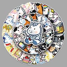 50张卡通小马驹贴纸可爱少女心防水马年装饰平板头盔手帐咕卡贴纸