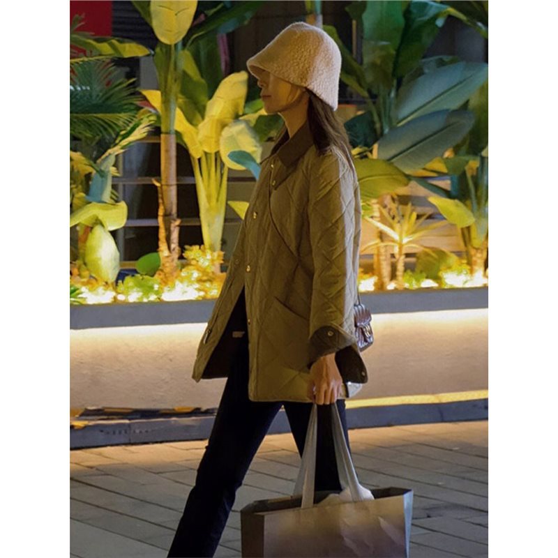 2914 this year popular explosions winter high sense super good-looking cotton jacket small fragrant short cotton jacket diamond cotton