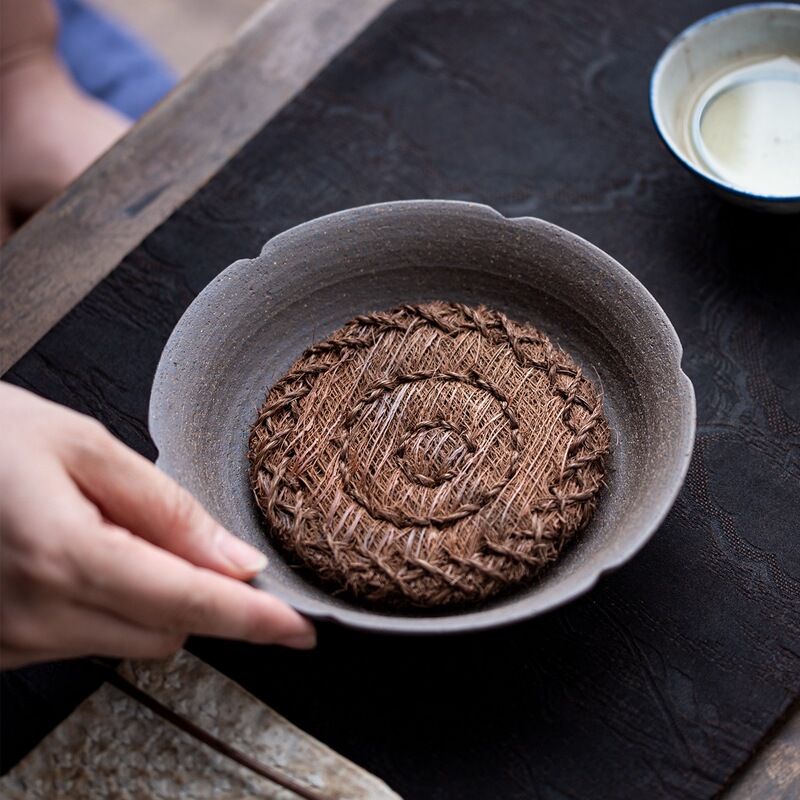 Wholesale Rustic High-Temperature Coarse Pottery Teapot with Flower Mouth, Unglazed Tea Set Tray, Vintage Dry Brewing Stand for Nurturing Teapots