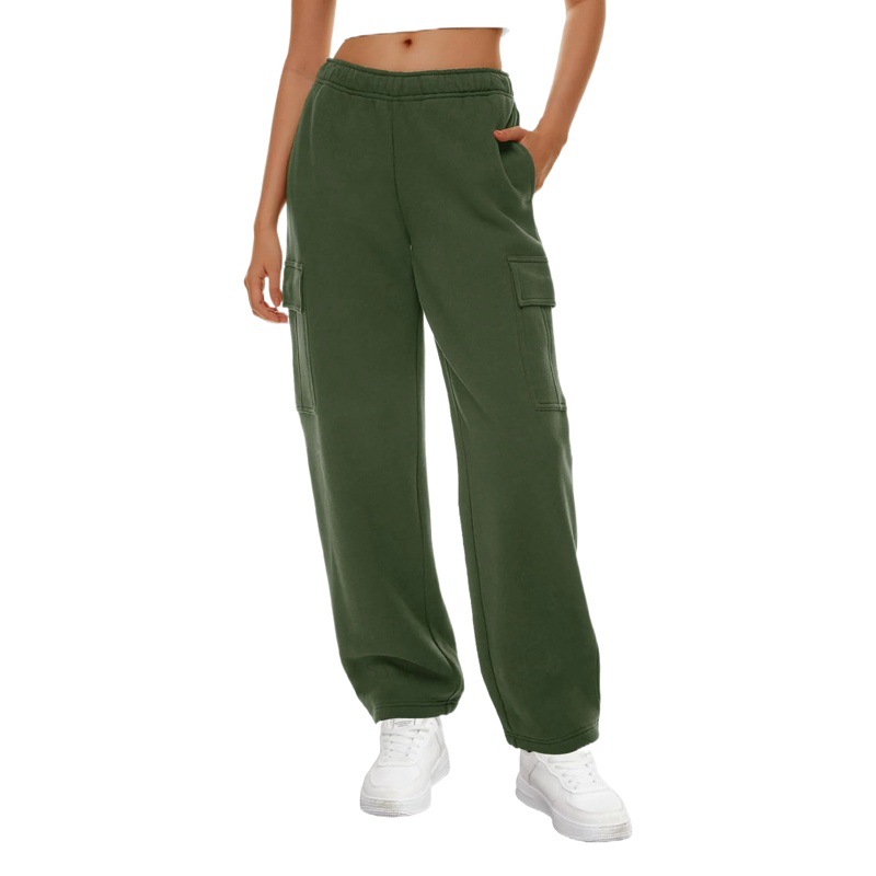 El comercio exterior de otoño e invierno de las mujeres pantalones de chándal de pierna ancha nueva cintura elástica suelta overoles casuales populares SU3570 image 1