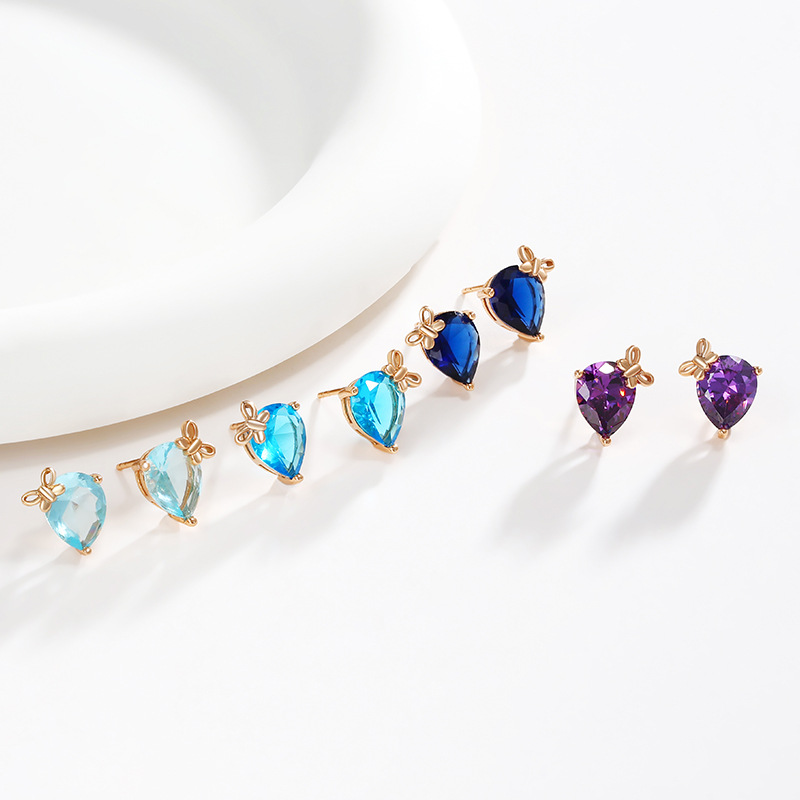 Xuping joyería artificial gema gota de agua arco pendientes de alto grado de luz de lujo pendientes de moda joyería femenina al por mayor