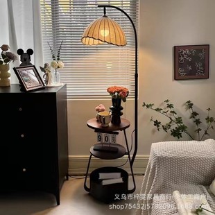 Antique Floor Lamp Living Room Sofa Side Coffee Table Atmosphere Lamps Bedroom Bedside Table Storage Rack Integrated Table Lamp
