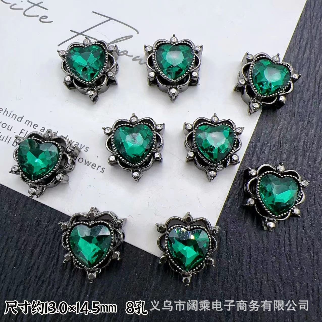 マイクロ象嵌ジルコニウムダイヤモンドマルチカラーピーチハートラブ8穴ビーズリング表面DIYビーズブレスレットネックレスジュエリーアクセサリー