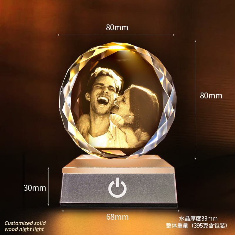 Nuevos productos transfronterizos, regalos de fotos de cristal creativos, personajes de mascotas personalizados, recuerdos, lámparas de cristal, decoración de escritorio