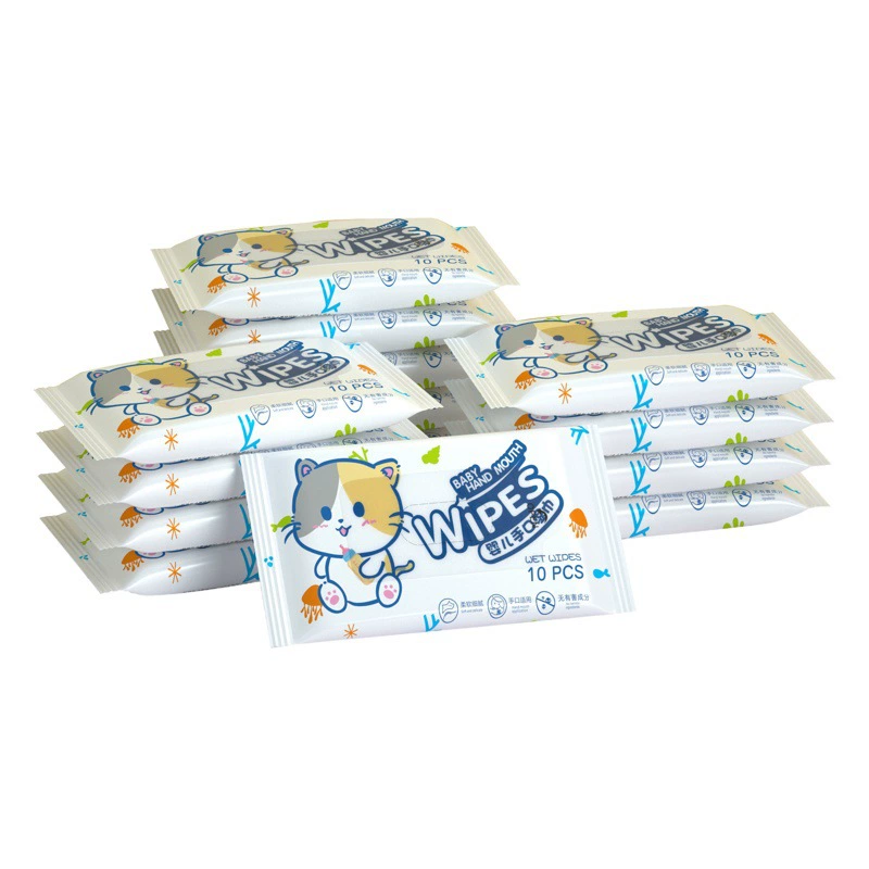 Влажные салфетки в маленькой упаковке, чистая вода, мини-салфетки для чистки, детские и студенческие салфетки для рук и рта, маленькая упаковка с возможностью персонализации.