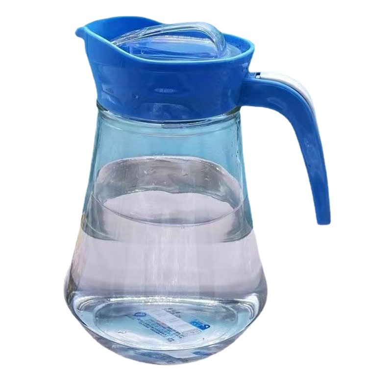 Tetera de vidrio para el hogar tetera resistente al calor olla de jugo transparente flor grande tetera hervidor de agua fría filtro olla de pico de pato