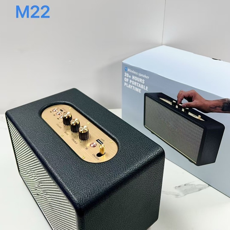 ヨーロッパバージョンのマスポール Bluetooth スピーカーハイエンドレトロ木箱 m22 デスクトップロックレトロ大型オーディオ ACTON3|undefined