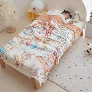 2025 New Class A Original Hand-painted Knitted Cotton Cool Soybean Children's Summer Quilt