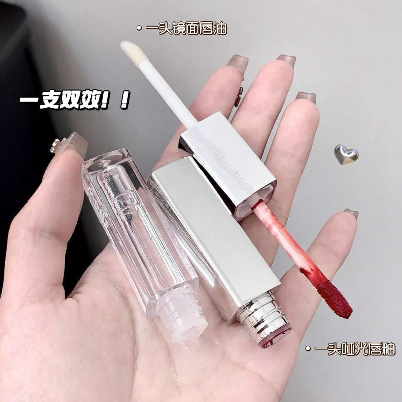 kakashow双头双效唇釉哑光丝绒水光镜面透明玻璃嘟嘟唇学生党口红|undefined