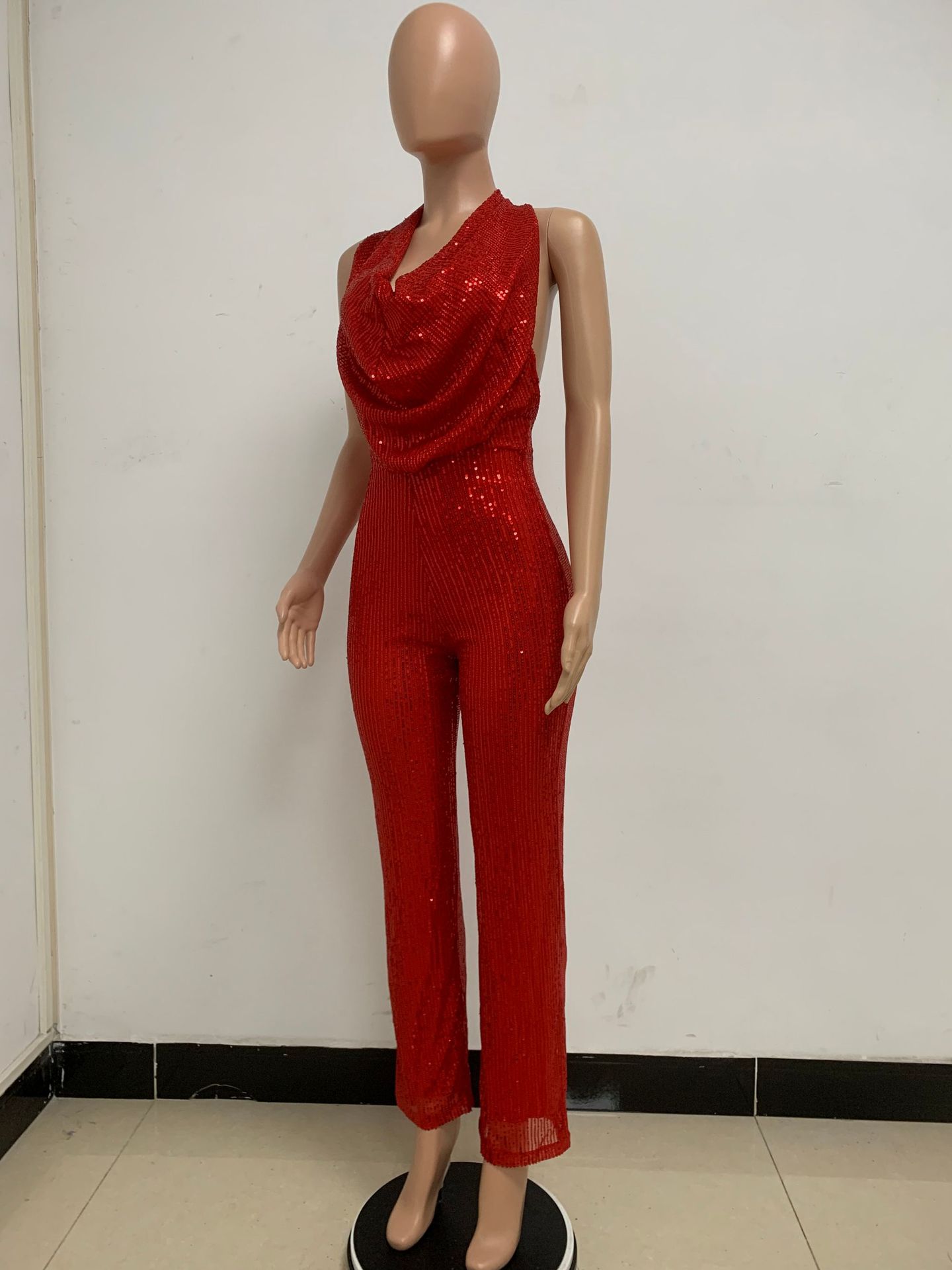 Women's Party Street Sexy Solid Color Full Length Sequins Jumpsuits display picture 80