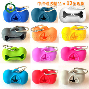 New Pet Garbage Bag Silicone Dispenser Toilet Picker Silicone Bone Dog Walking Bag Toilet Picker Box Factory