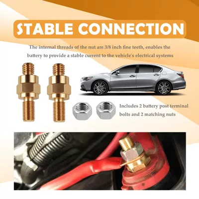 American Car Battery Terminal Side Post Battery Side Post Terminal Adapter Line Connector Wire (Power supply, ignition system accessories)
