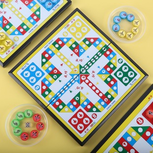 Flying chess children's puzzle with magnetic folding board suit success large kindergarten parent-child game free shipping