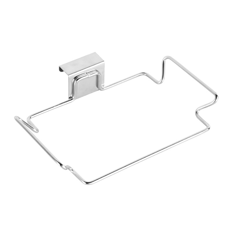 Transfronterizo multi-funcional estante de cocina de acero inoxidable bolsa de basura soporte de almacenamiento rack puerta del gabinete colgando estante de la basura