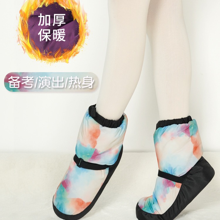 Zapatos de baile adultos práctica botas calientes invierno forro polar engrosada rendimiento zapatos de baile ballet danza práctica botas