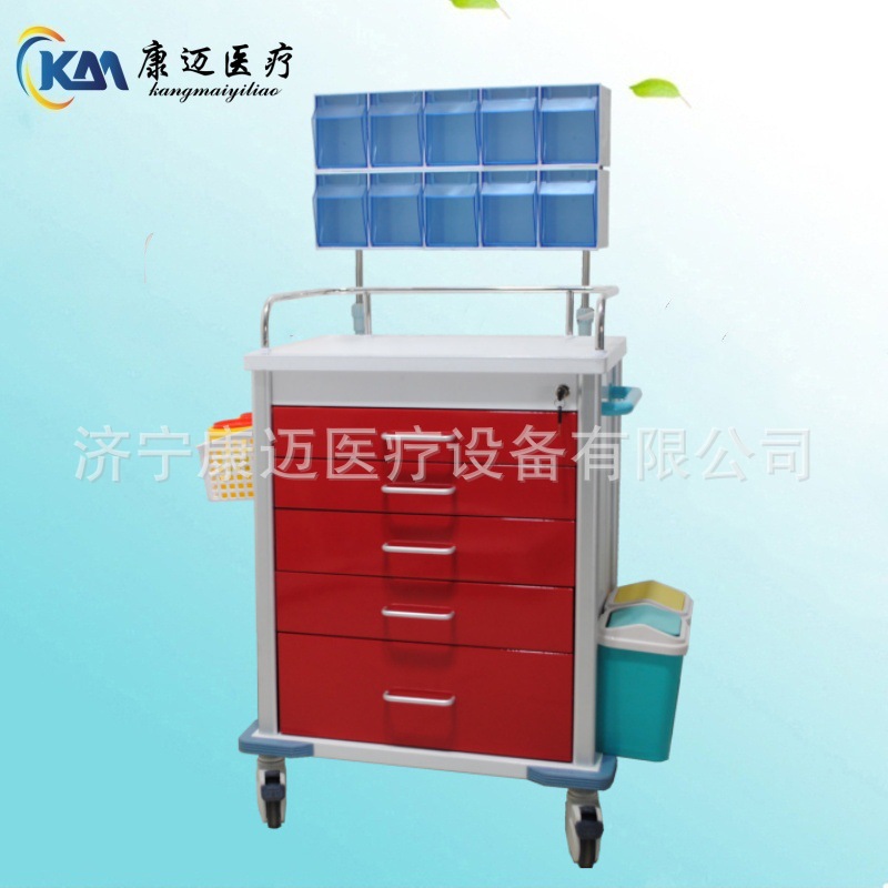 钢制手术麻醉药品推车 急诊抢救麻醉治疗换药推车ICU麻醉送药车