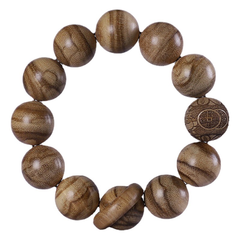 Verde sándalo Rosewood madera de Agar 20mm anillo pulsera estilo étnico Buda cuentas wenwan pulsera fábrica al por mayor
