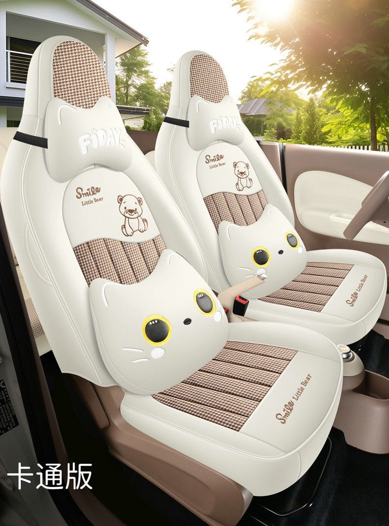2025 Wuling Hongguang Mini Seat Covers Full Set for Four-Door Version, Mini Cartoon Car Seat Cushions for Women