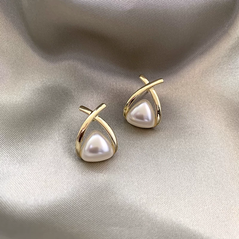 Ювелирные серьги из жемчуга, модная серебряная игла, городской стиль, простой и элегантный дизайн, образец серебра 925, стиль высокого качества