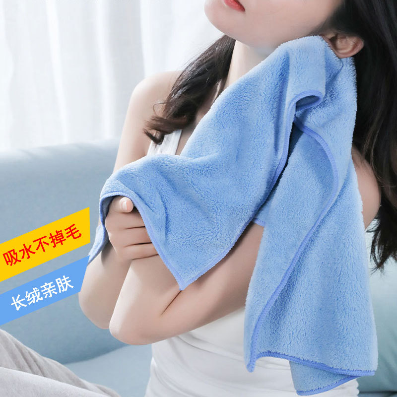 毛巾吸水不掉毛洗头干发巾男擦头发速干巾纯棉洗脸洗澡家用珊瑚绒